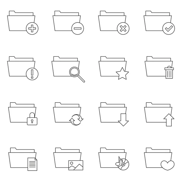 Anahat belge klasörü beyaz arka plan üzerinde izole Icon set