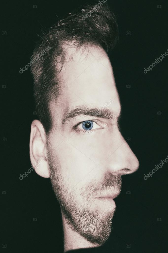 Man double face illusion Stock Photo by ©a4ndreas 100112340