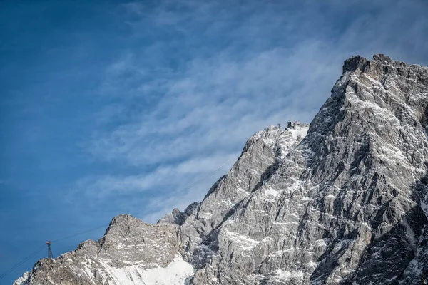 Deutschlands Höchster Berg Die Zugspitze Mit Der Tiroler Bergbahn Winter — Stockfoto