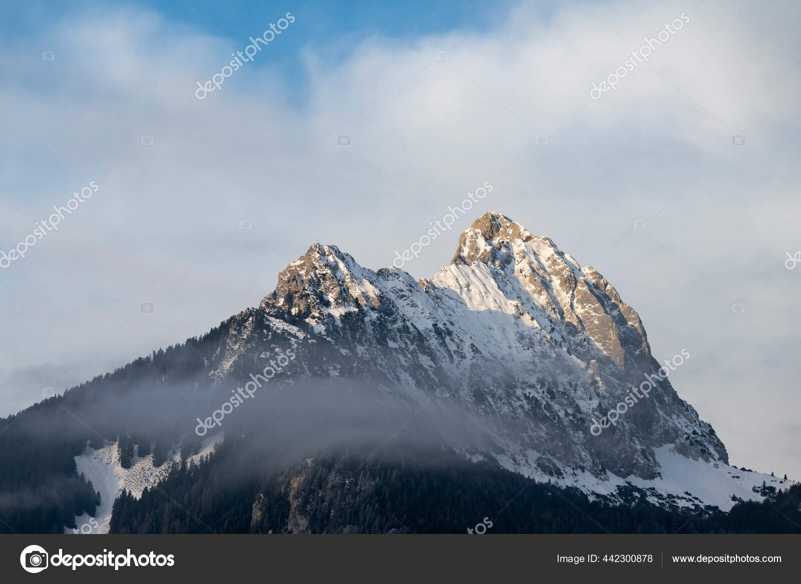 Clouds Move Snowy Rocky Mountain Peaks Gehrenspitze Winter Stock Photo Image By C ndreas