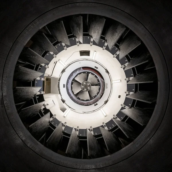 Bottom View Kaplan Turbine Guide Vanes Hydropower Plant — Stock Photo, Image