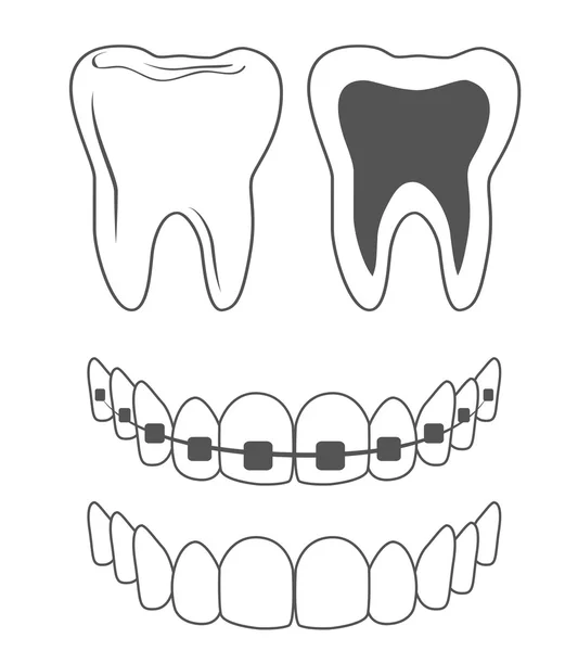 Zęby szelki ikona — Wektor stockowy