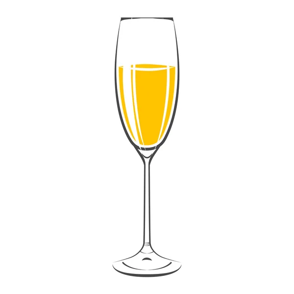 Verres de champagne sur blanc — Image vectorielle