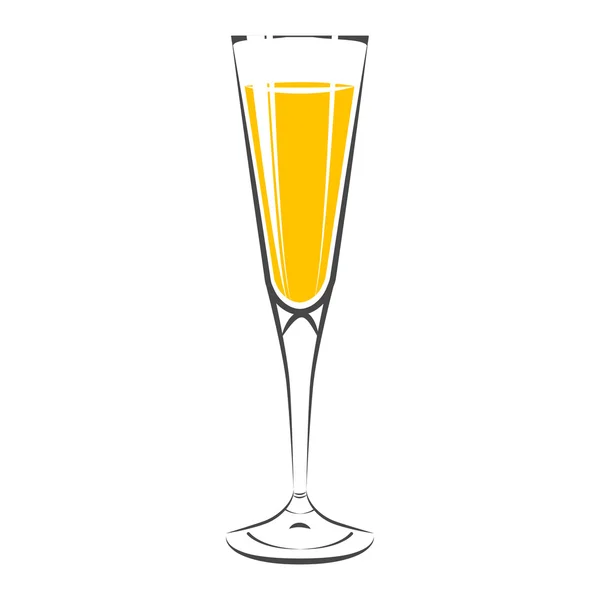 Verres de champagne sur blanc — Image vectorielle