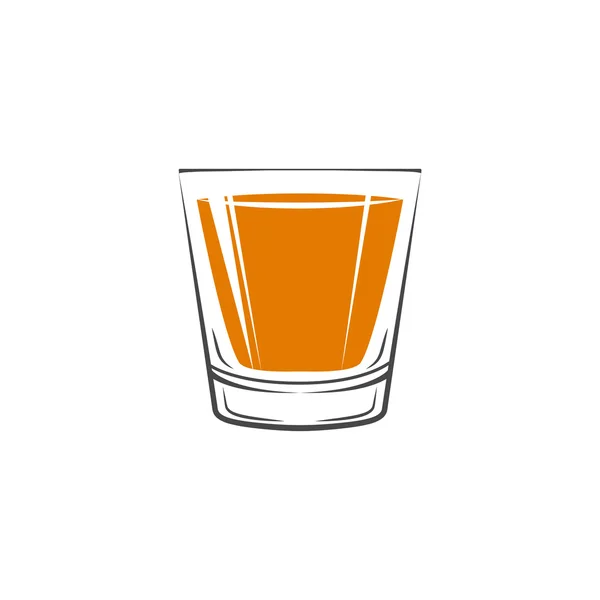 Whiskey, Drinking Glass, Alcohol. — Stock Vector