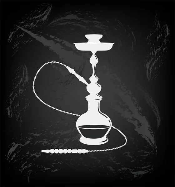 Hookah Silueta sobre fondo . — Vector de stock