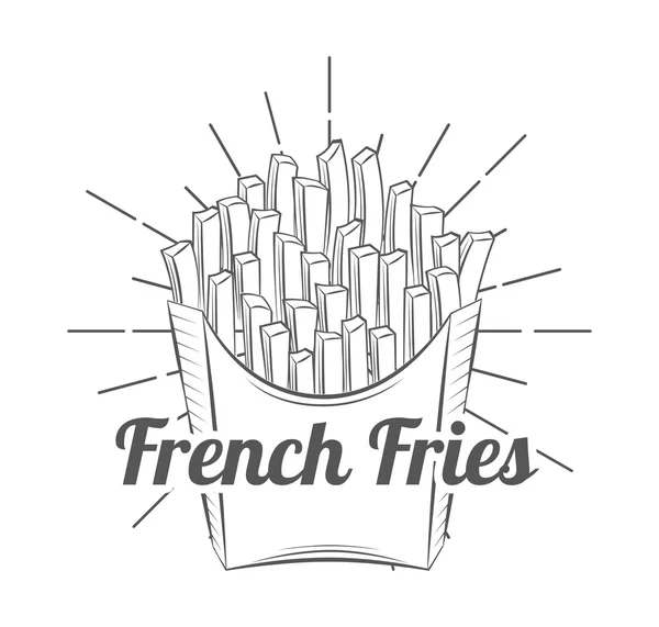 French Fries on white background — Stock Vector