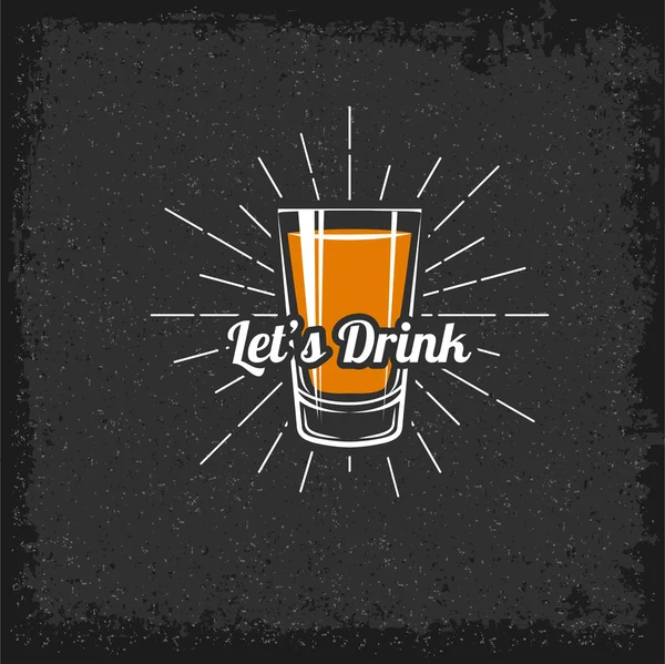 Pijme - Whiskey nápojové sklo. — Stockový vektor
