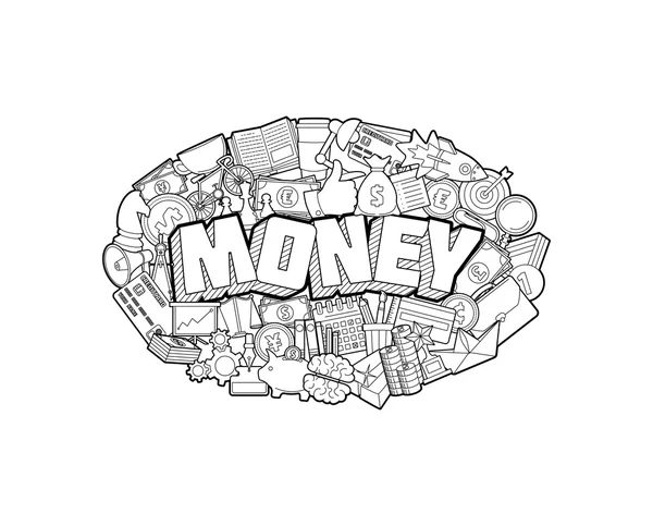 Money - Hand Lettering — Stock Vector