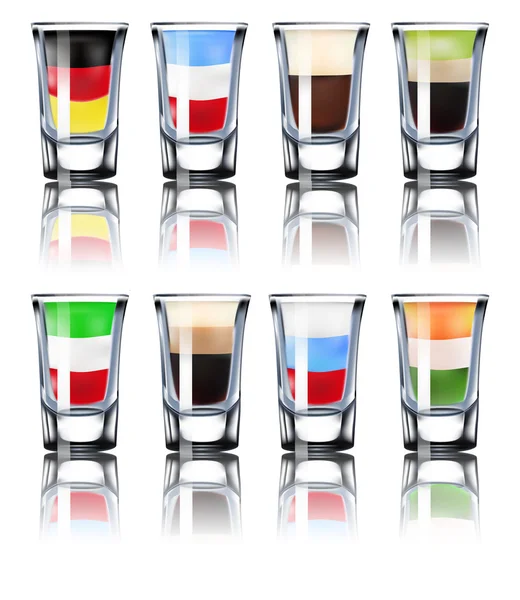 Shot glasses set. — Stock Vector