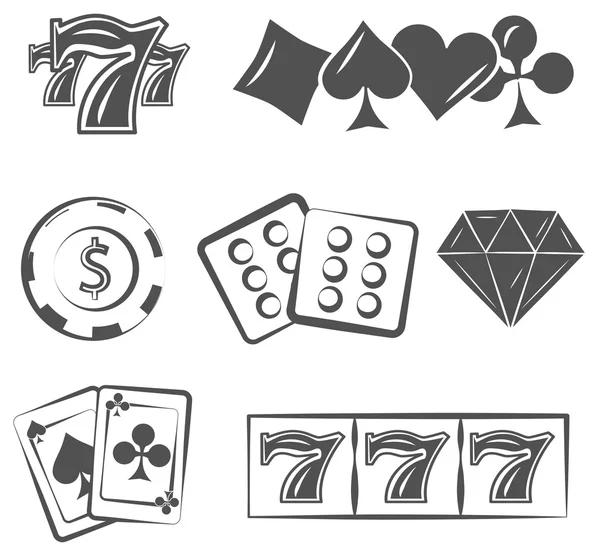 Jogo de poker e casino — Vetor de Stock