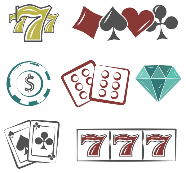 Jogo de poker e casino — Vetor de Stock