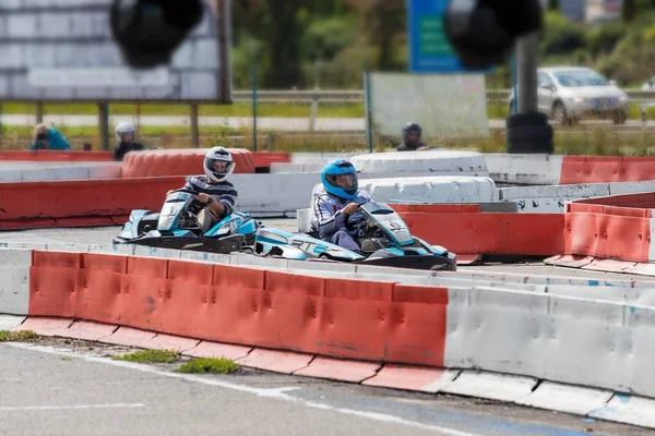 Brno Czech Republic August 2021 People Karts Race Track Amateur — Stock Photo, Image