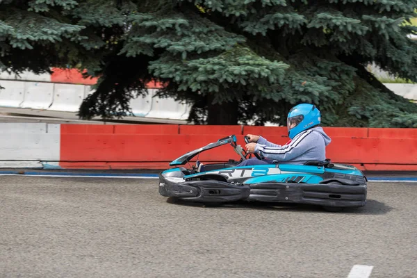 Brno Repubblica Ceca Agosto 2021 Persone Kart Pista Corse Amatoriali — Foto Stock