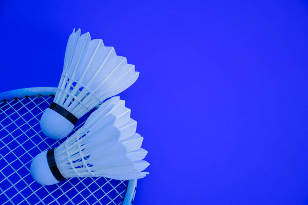 White shuttlecock feather for badminton sport, concept for badminton lovers around the world.