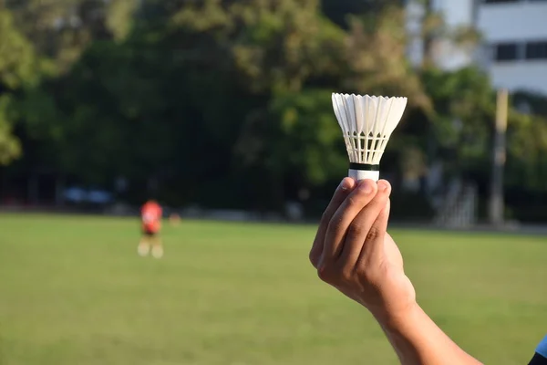 White shuttlecock feather for badminton sport, concept for badminton lovers around the world.