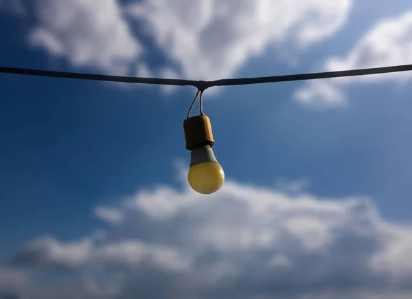 Small Bulb Hanging Wire — Stock Photo, Image