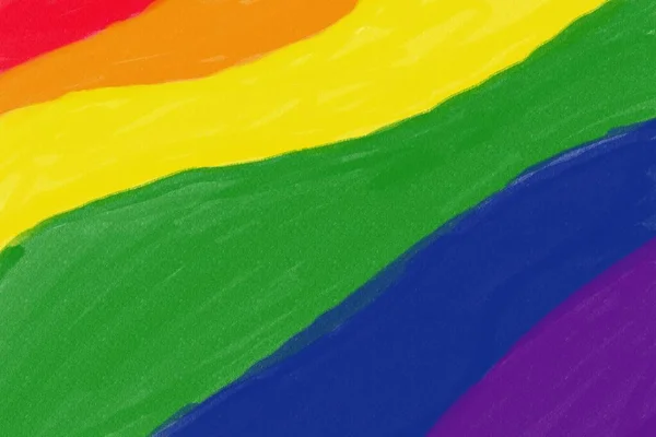 Ritning Regnbåge Flagga Bakgrund Koncept För Lgbtqai Stolthet Månad Runt — Stockfoto