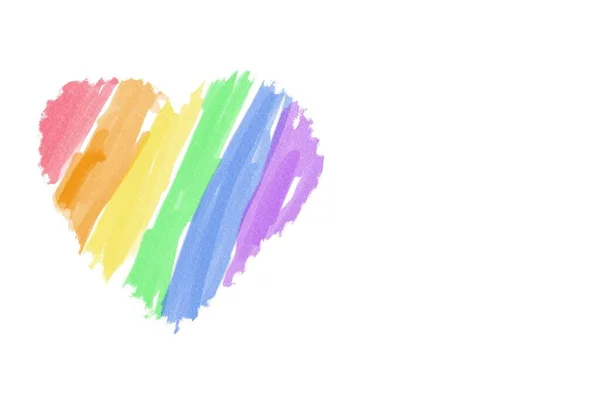 Dibujo Corazón Colores Arco Iris Concepto Para Celebración Del Mes — Foto de Stock