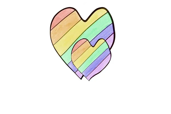 Gökkuşağı bayrağı çizimi, dünyanın dört bir yanındaki lgbtqai 'nin gurur ayı konsepti..