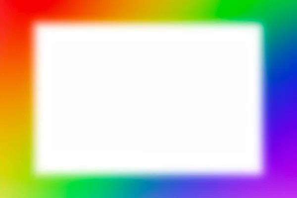 White Blank Frame Rainbow Color Background — Stock Photo, Image