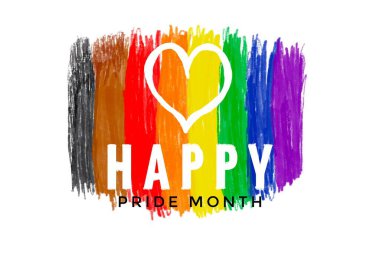 Gökkuşağı renklerinde kalpler çizmek Mutlu Gurur Ayı, dünyanın dört bir yanında 25 Haziran 'da lgbtqai kutlamaları için konsept.