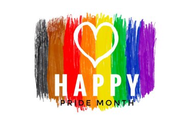 Gökkuşağı renklerinde kalpler çizmek Mutlu Gurur Ayı, dünyanın dört bir yanında 25 Haziran 'da lgbtqai kutlamaları için konsept.