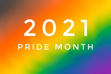 Bulanık gökkuşağı arkaplanı 2021 Gurur Ayı, dünyanın dört bir yanındaki gurur aylarında lgbtqia topluluklarının kutlamaları konsepti, Haziran 2021.