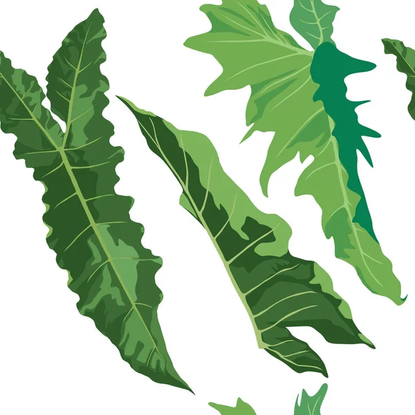 Grönt Löv Mönster Illustration Grafisk Vektor — Stock vektor