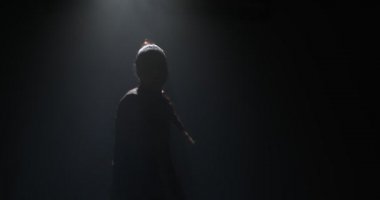 Havalı genç kız etnik Afrikalı tutkulu dansı mı yoksa stüdyoda spot ışıkları altında hip-hop dansı mı? 