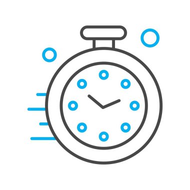 Çalar saat simgesi. Web için zaman vektörü pictogramının düz çizimi