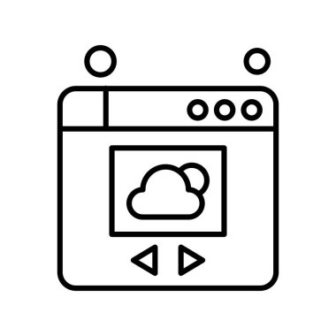  Vektör Bulut Simgesi, vektör illüstrasyonu 