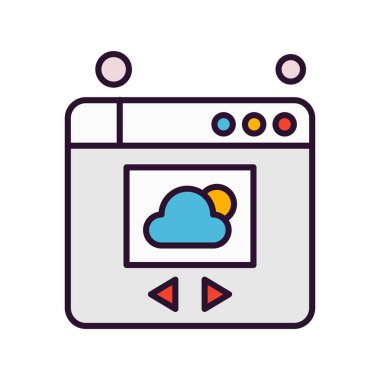  Vektör Bulut Simgesi, vektör illüstrasyonu 