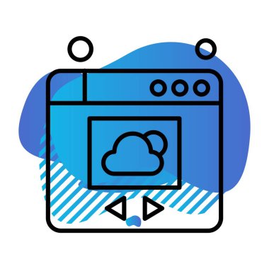  Vektör Bulut Simgesi, vektör illüstrasyonu 