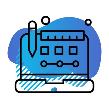 Vektör dizüstü bilgisayar simgesi dijital tasarımı