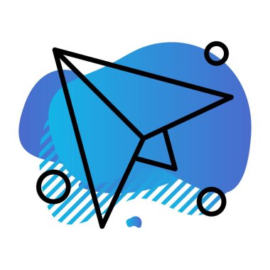 Mavi ve beyaz kağıt posta simgesinin vektör illüstrasyonu