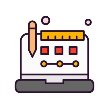 Vektör dizüstü bilgisayar simgesi dijital tasarımı