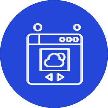  Vektör Bulut Simgesi, vektör illüstrasyonu 