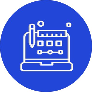 Vektör dizüstü bilgisayar simgesi dijital tasarımı