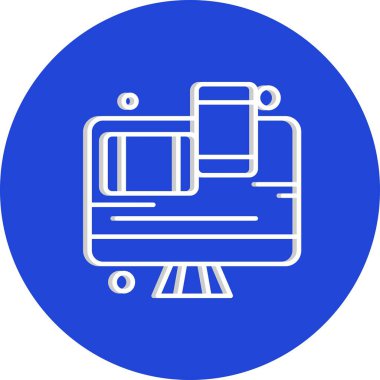  Vektör lcd monitörü Simge dijital resmi 