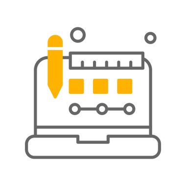 Vektör dizüstü bilgisayar simgesi dijital tasarımı