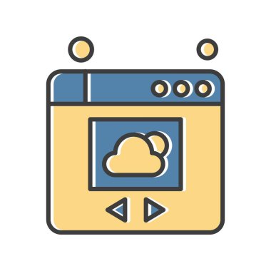  Vektör Bulut Simgesi, vektör illüstrasyonu 