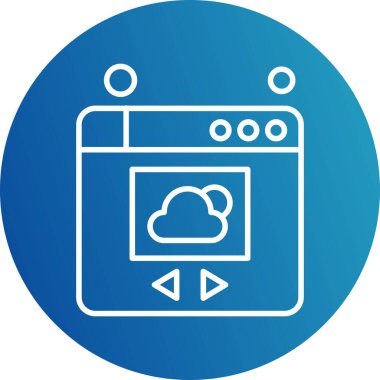  Vektör Bulut Simgesi, vektör illüstrasyonu 