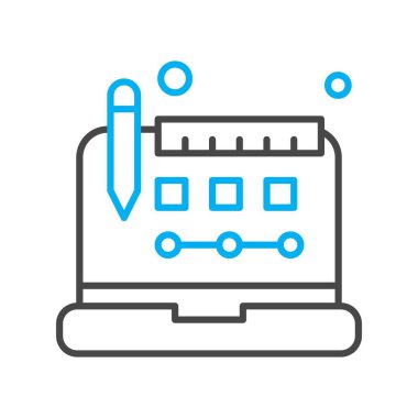 Vektör dizüstü bilgisayar simgesi dijital tasarımı