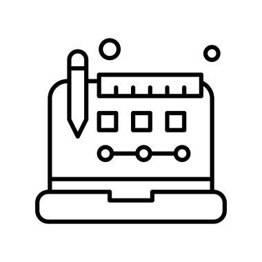 Vektör dizüstü bilgisayar simgesi dijital tasarımı