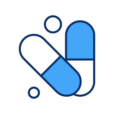 Tek bir izole hap ikonunun vektör illüstrasyonu