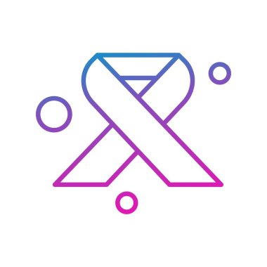 Vektör sembolik kanser kurdelesi Ico