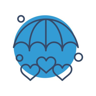  Ico web şemsiyesi için vektör illüstrasyonu