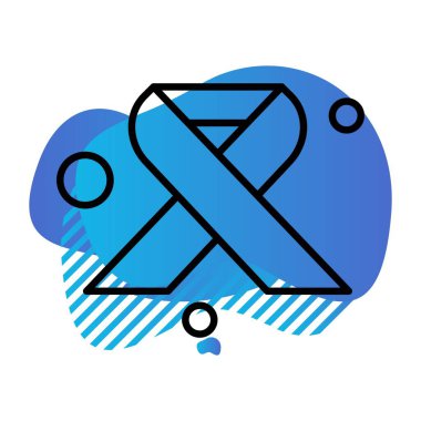 Web için sembolik kanser kurdelesi Ico Vektör illüstrasyonu 