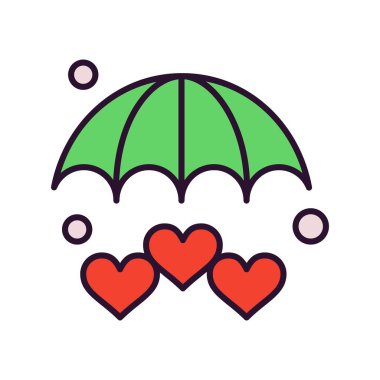  Web için şemsiye Ico Vektör illüstrasyonu 